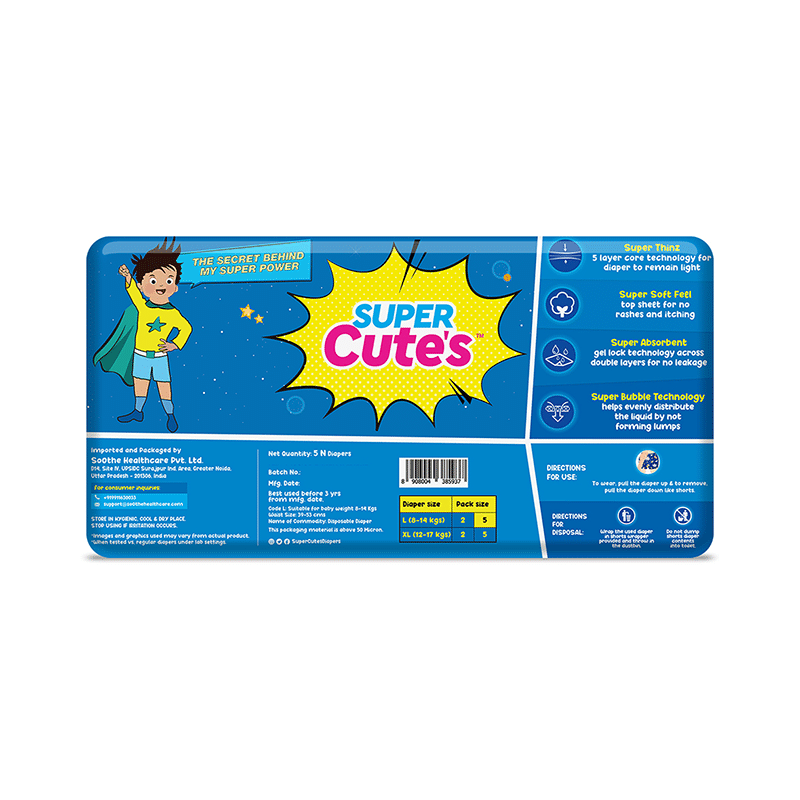Super Cute's Large Wondershorts Pull Up Shorts Diaper (5 Each) - Image 2