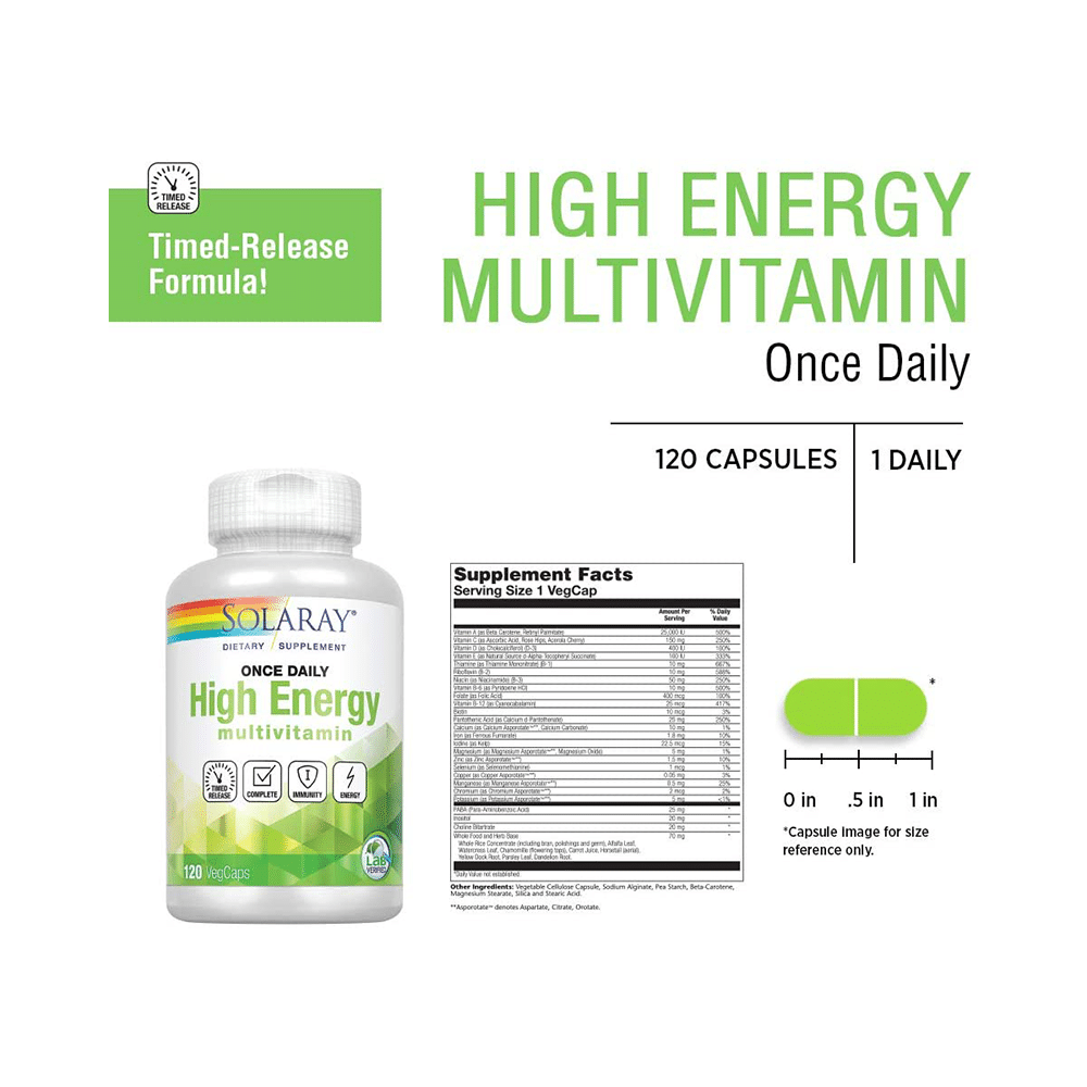 Solaray Once Daily High Energy Multivitamin Veg Cap - Image 5