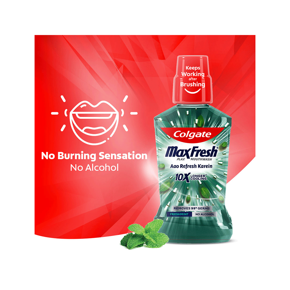 Colgate Fresh Mint MaxFresh Plax Antibacterial Mouth Wash - Image 5
