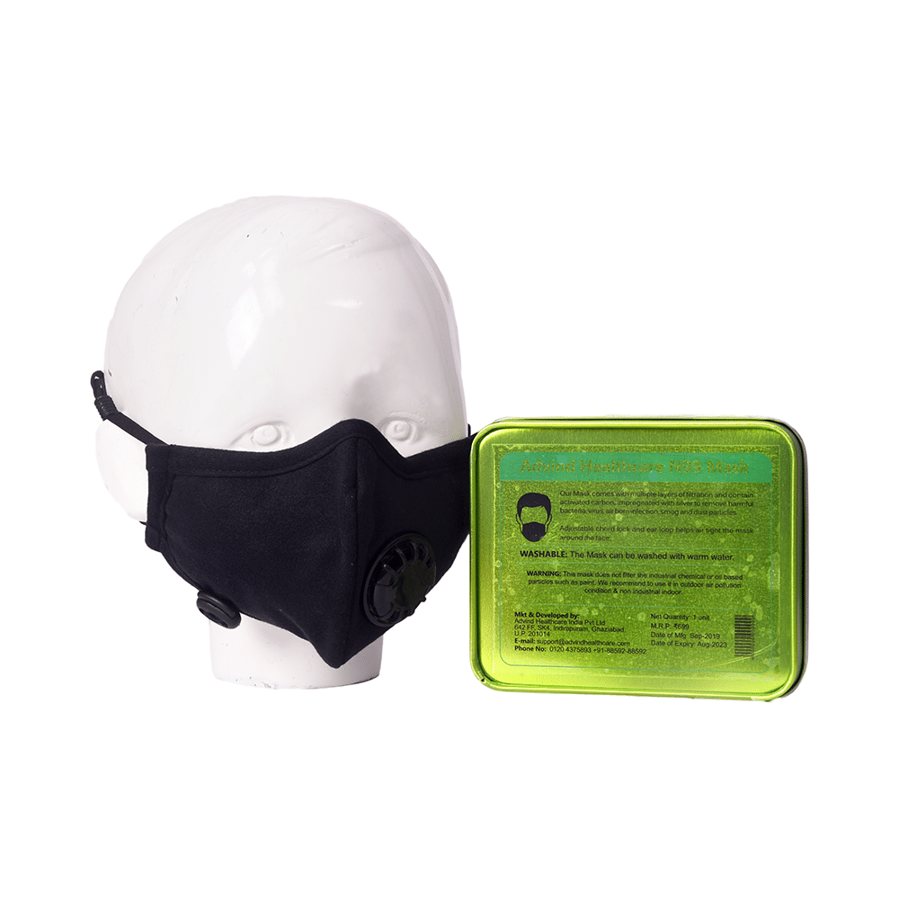 Advind Healthcare Military Grade N99 Mask with 2 Valves Small Black - Image 4