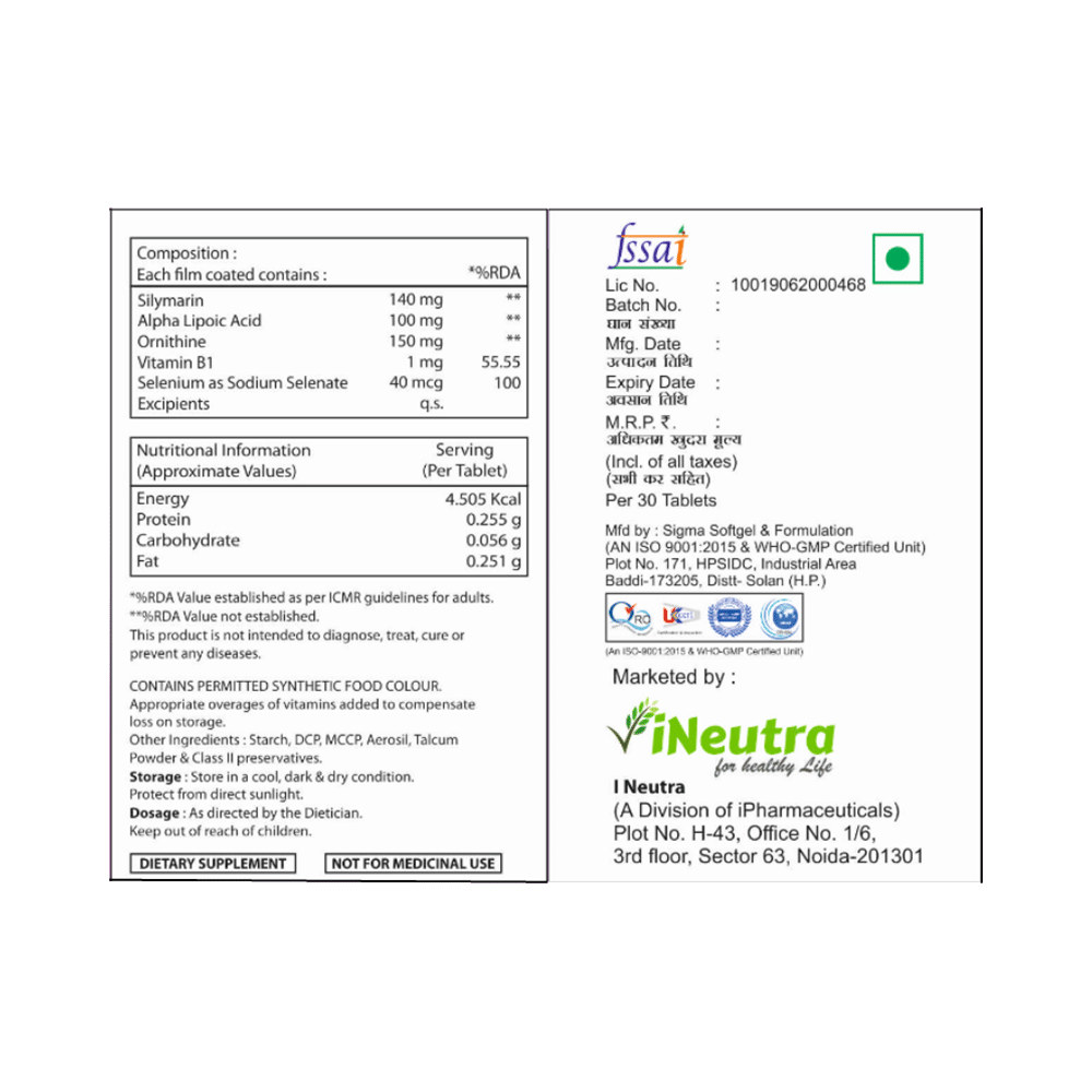 iNeutra Combo Pack of Flasat Flaxseed Oil Softgel Capsule & Livosatv Tablet (30 Each) - Image 3