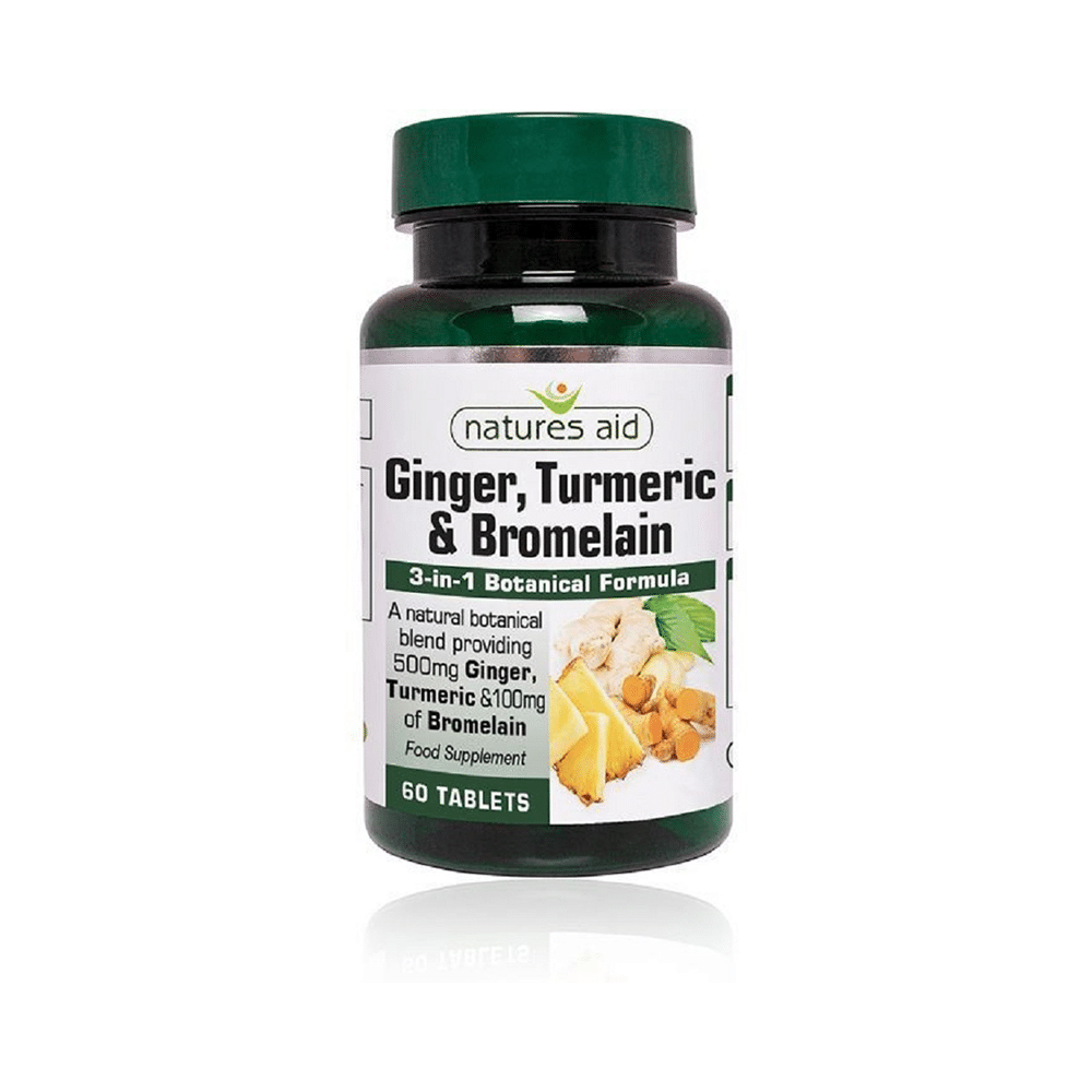 Natures Aid Ginger, Turmeric & Bromelain Tablet