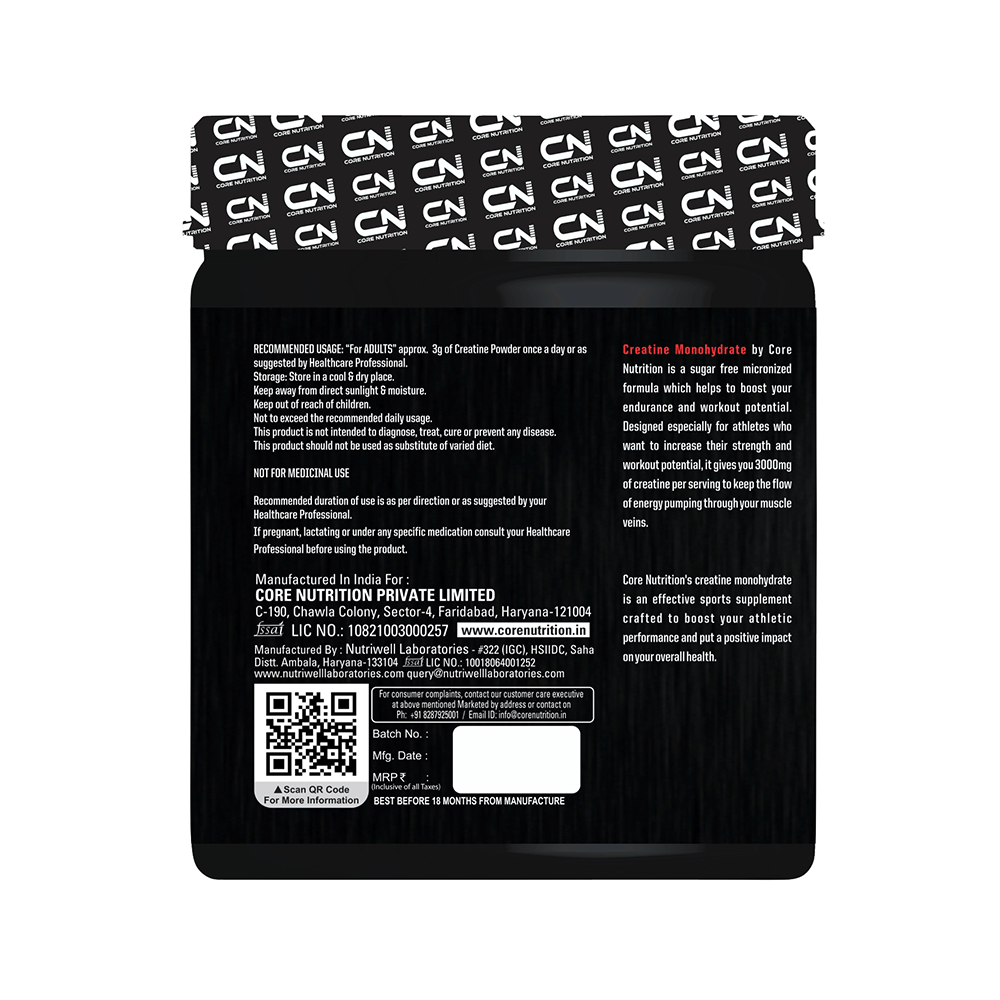 Core Nutrition Extreme Power Creatine Powder Unflavoured - Image 2