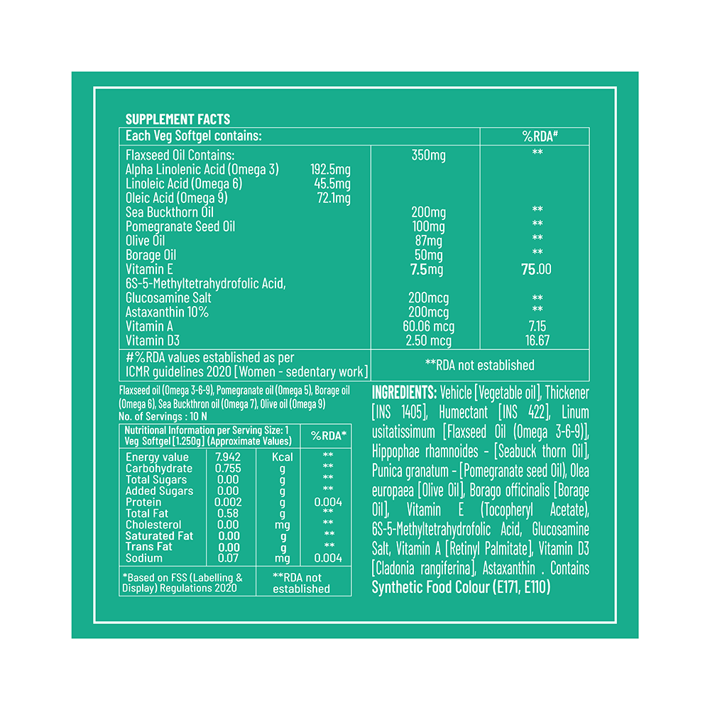 Jubilant Nutrihance Multi Omega 3-5-6-7-9 | Vegetarian Softgel for Heart, Renal & Nerve Health - Image 2