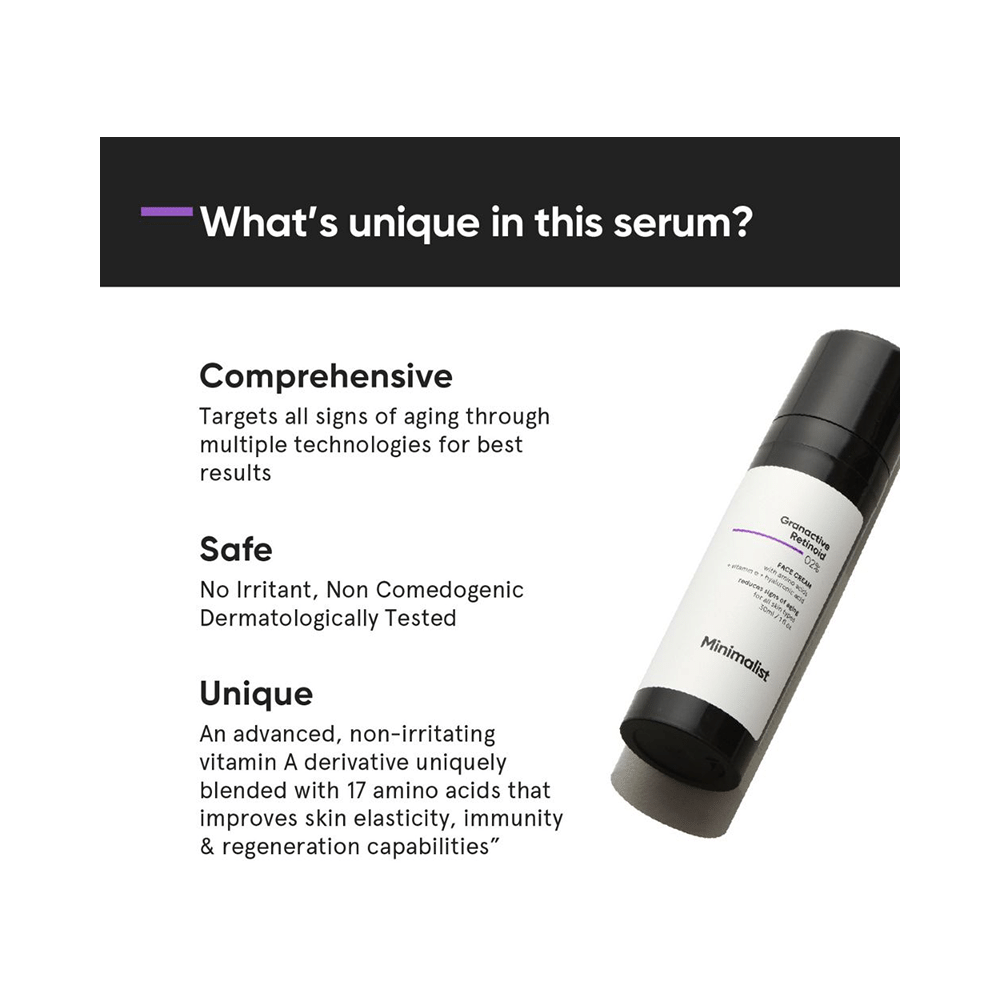 Minimalist 02% Granactive Retinoid Anti-Ageing Face Cream - Image 5