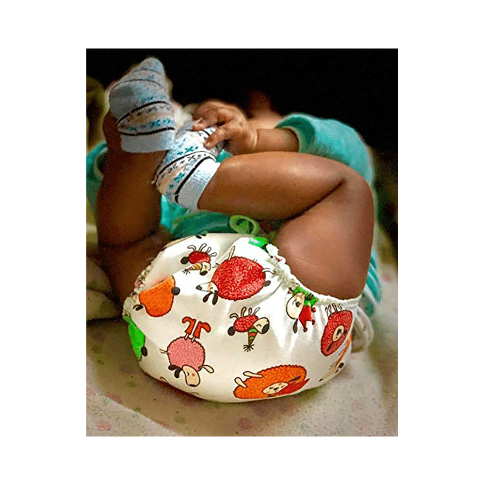 Superbottoms Organic Cotton Padded Dry Feel Langot/Nappy Size 2 Striking Whites - Image 8