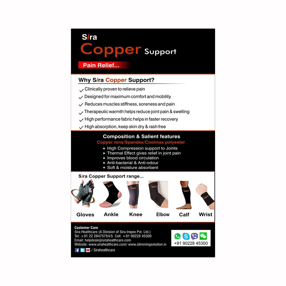 Sira Copper Compression Ankle Sleeve Support XL - Image 3