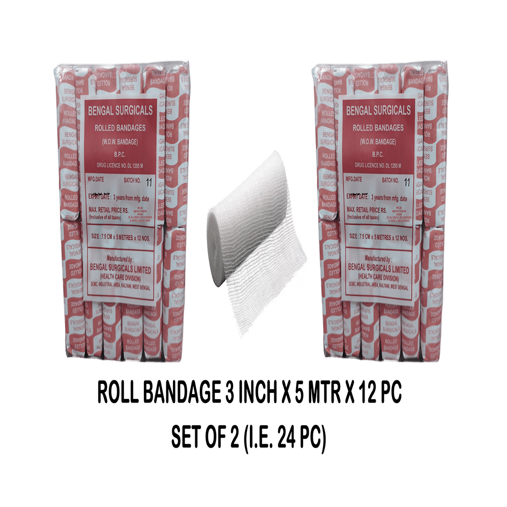 Absorbent Cotton Medical Gauze Roll Bandage (12 Each) 7.5cm x 5m - Image 5