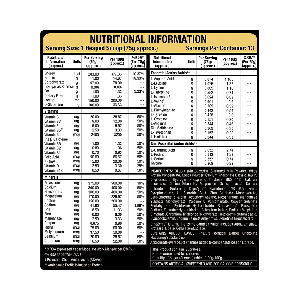 MuscleXP Mass Gainer Powder Double  Chocolate - Image 3