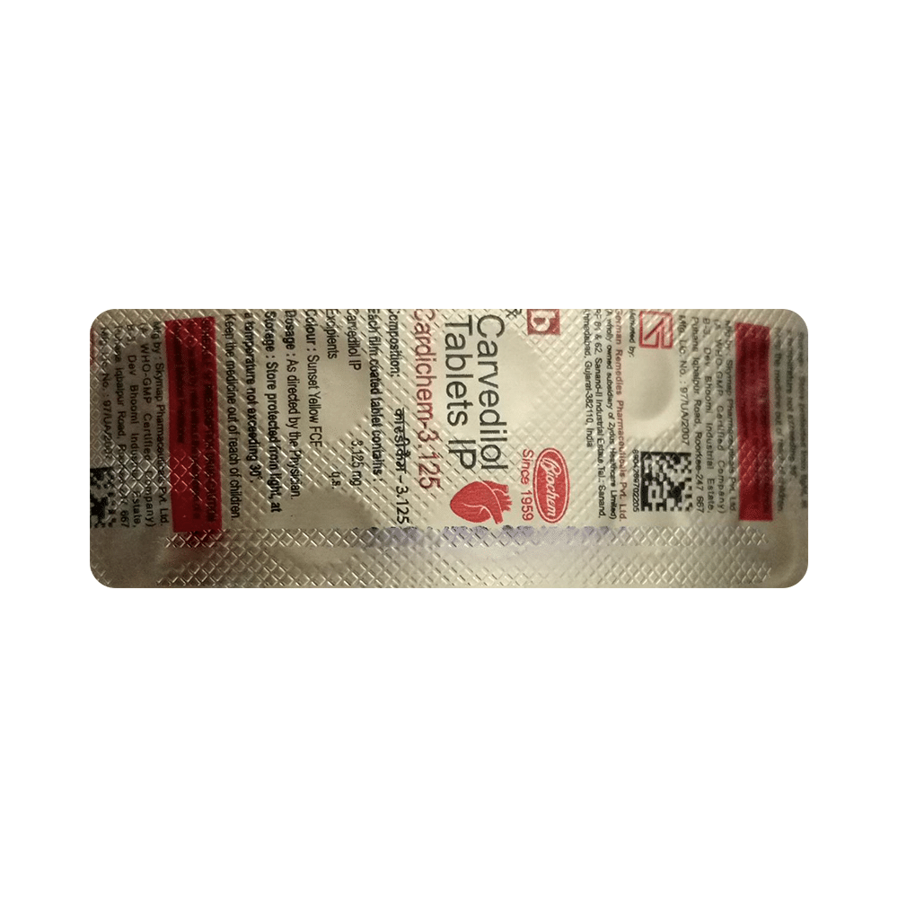 Cardichem 3.125 Tablet - Image 1