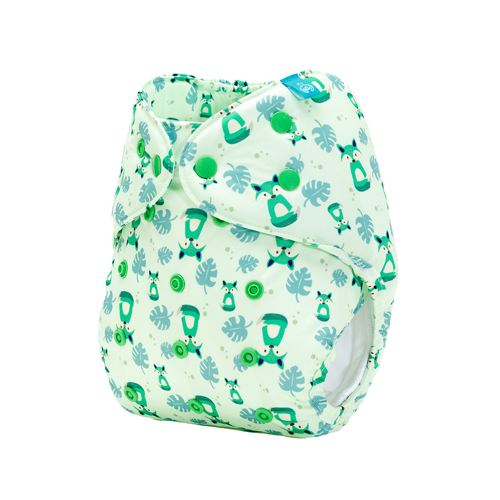Bumberry Adjustable Reusable Cloth Pocket Diaper With 1 Three-Layer Microfiber Inserts for Babies Fuzzy Fox - Image 3