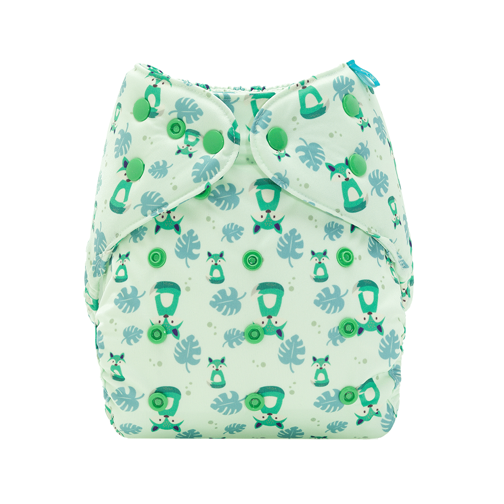 Bumberry Adjustable Reusable Cloth Pocket Diaper With 1 Three-Layer Microfiber Inserts for Babies Fuzzy Fox - Image 2