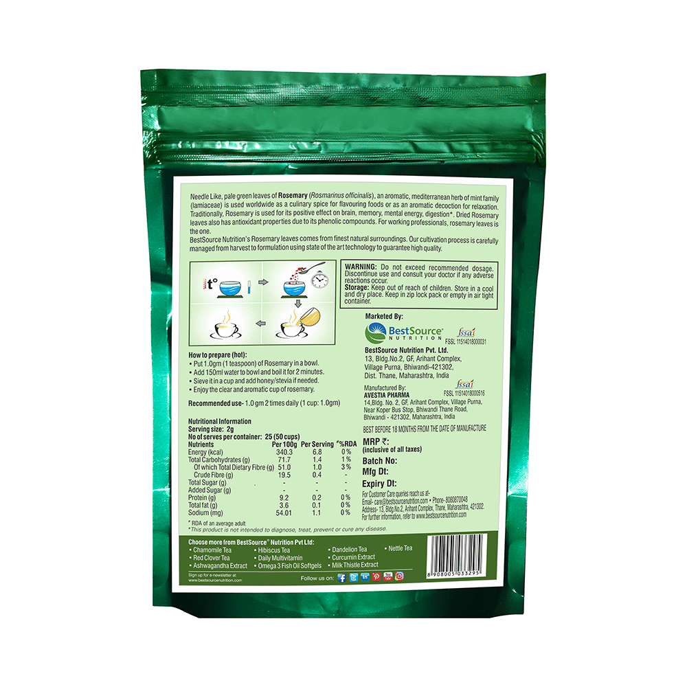 BestSource Nutrition Caffeine Free Rosemary Leaves - Image 2