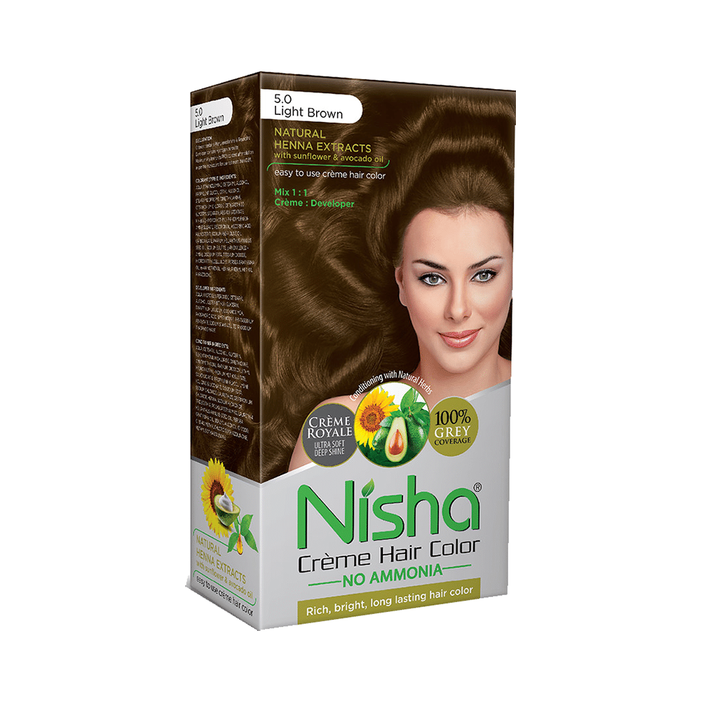 Nisha Creme Hair Color Light Brown - Image 1