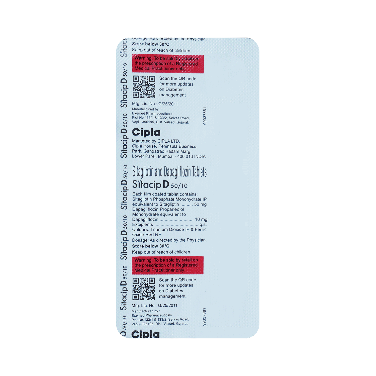 Sitacip D 10mg/50mg Tablet - Image 3