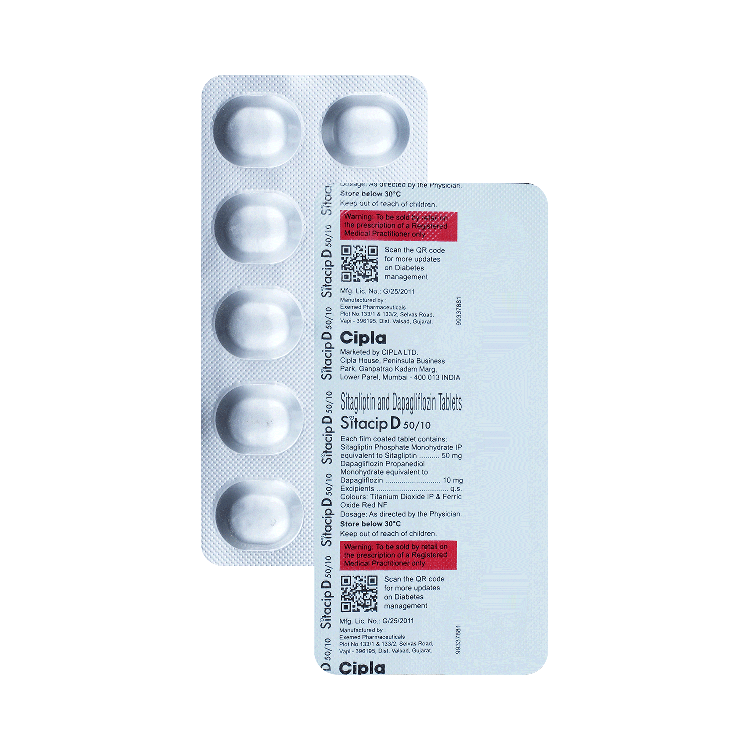Sitacip D 10mg/50mg Tablet - Image 1