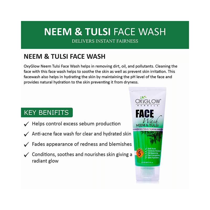 Oxyglow Herbals Face Wash Neem and Tulsi - Image 3