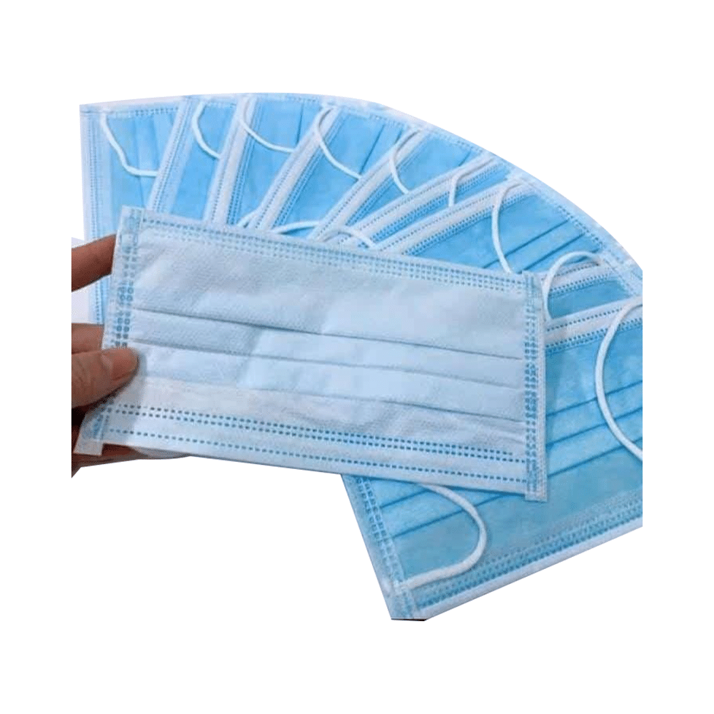 C Cure Surgical Face Mask, 3 Ply Disposable Face Mask with Earloop Blue - Image 2