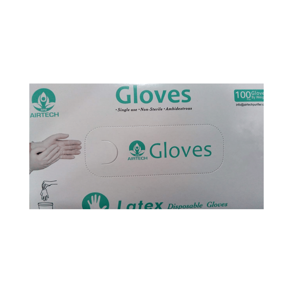 RPM Airtech Latex Disposable Examination Gloves (100 Each) Large - Image 1