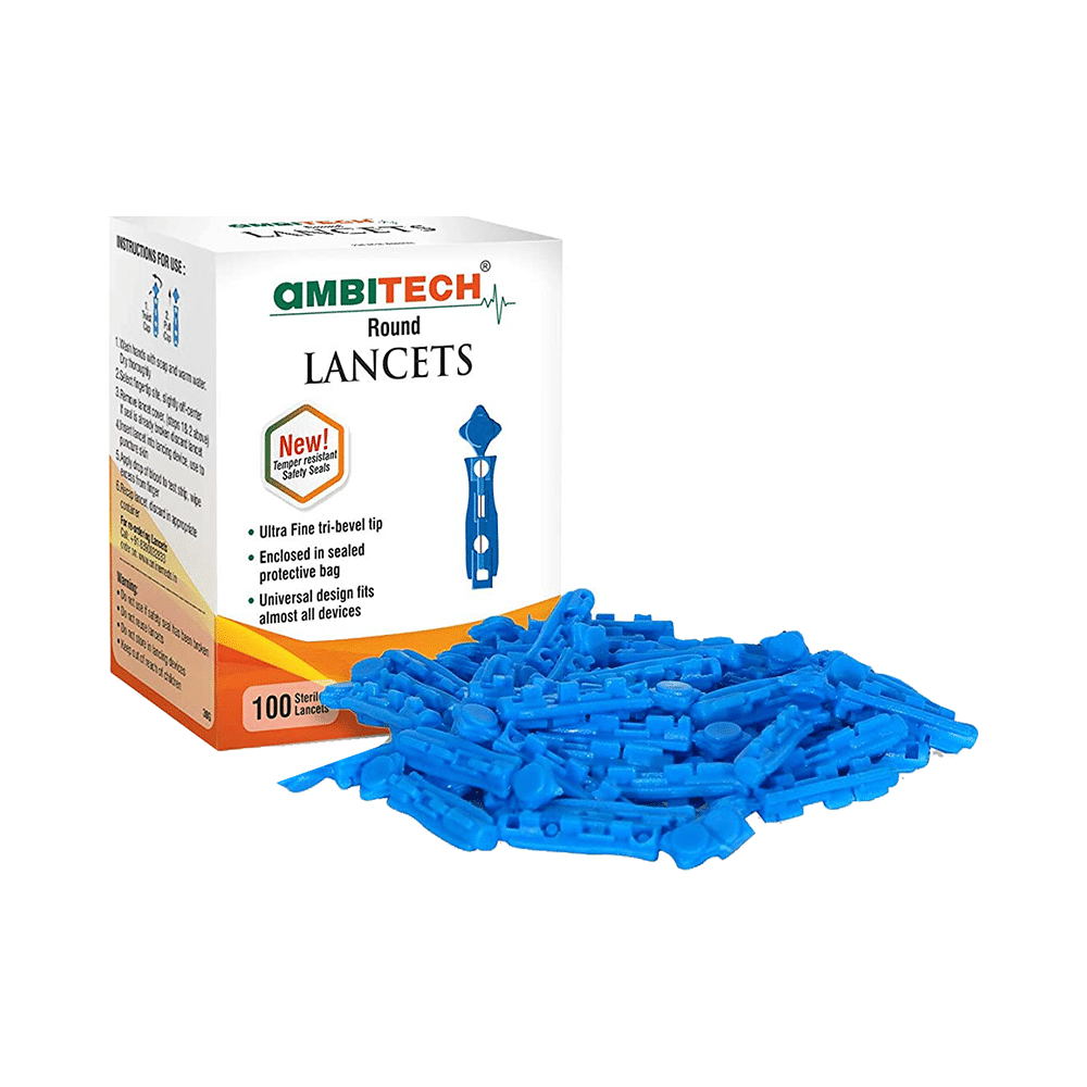 Ambitech Combo Pack of Adjustable Lancing Device with Ambitech 100 Round Lancets - Image 2