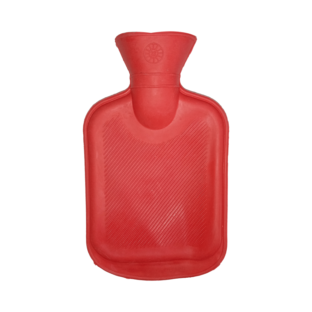 Mycure One Side Ribbed Rubber Hot Water Bag for  Pain Relief & Massager Red - Image 2