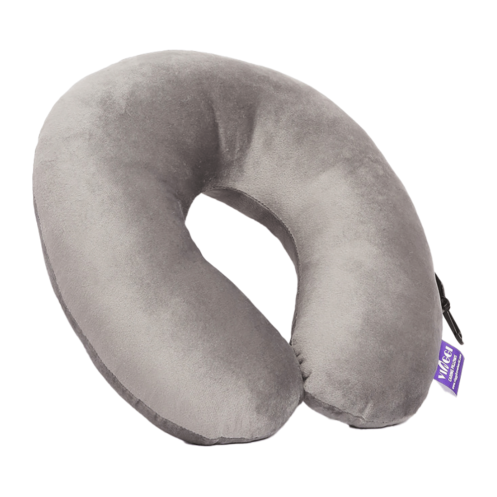 Viaggi U Shape Travel Feather Soft Neck Rest Cushion Grey - Image 2