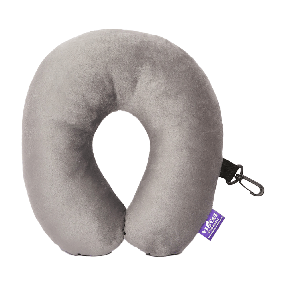 Viaggi U Shape Travel Feather Soft Neck Rest Cushion Grey - Image 1
