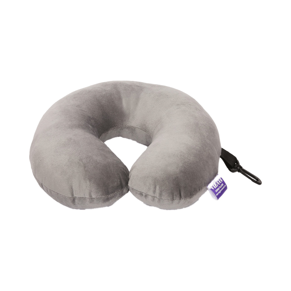Viaggi U Shape Travel Feather Soft Neck Rest Cushion Grey - Image 3