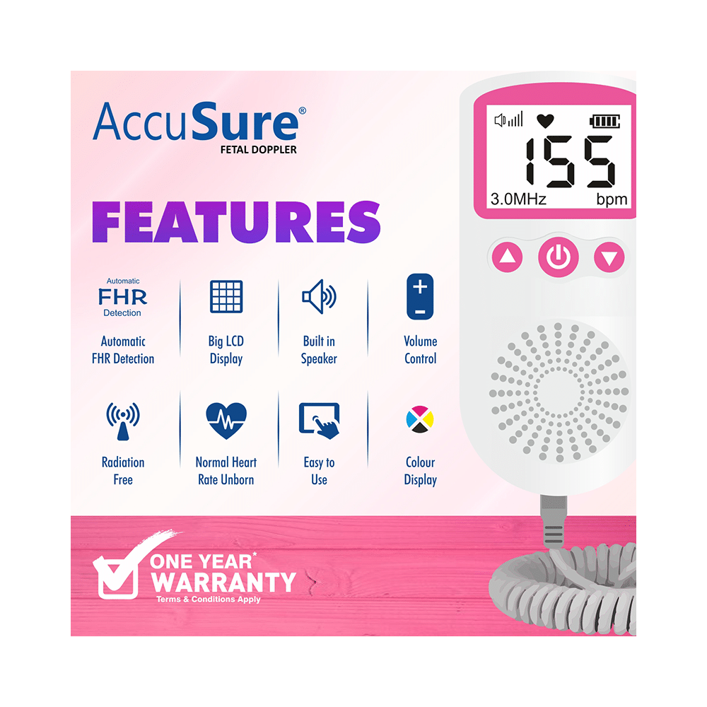 AccuSure Fetal Doppler Pink and White - Image 8
