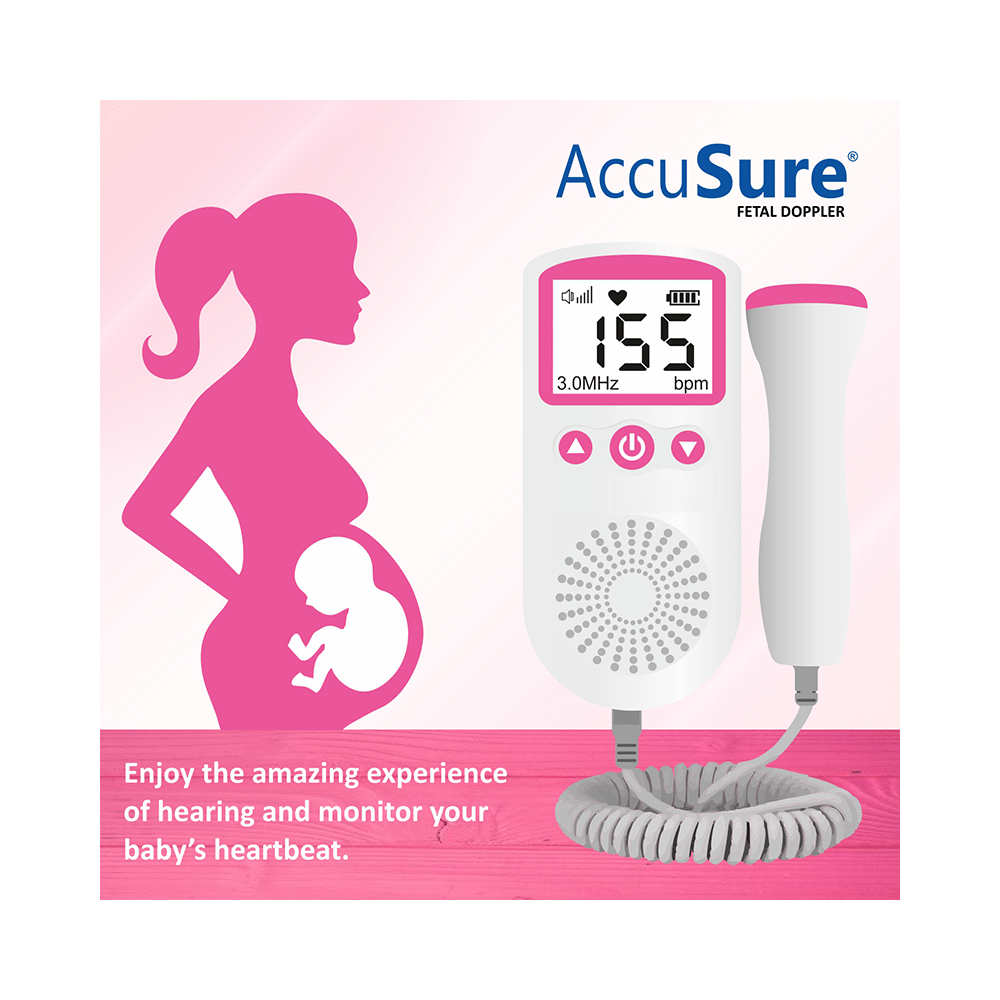 AccuSure Fetal Doppler Pink and White - Image 4