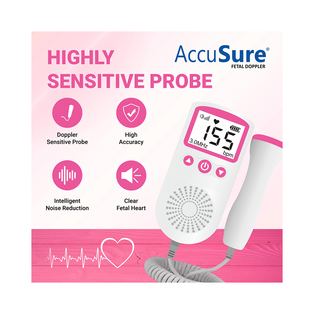 AccuSure Fetal Doppler Pink and White - Image 7