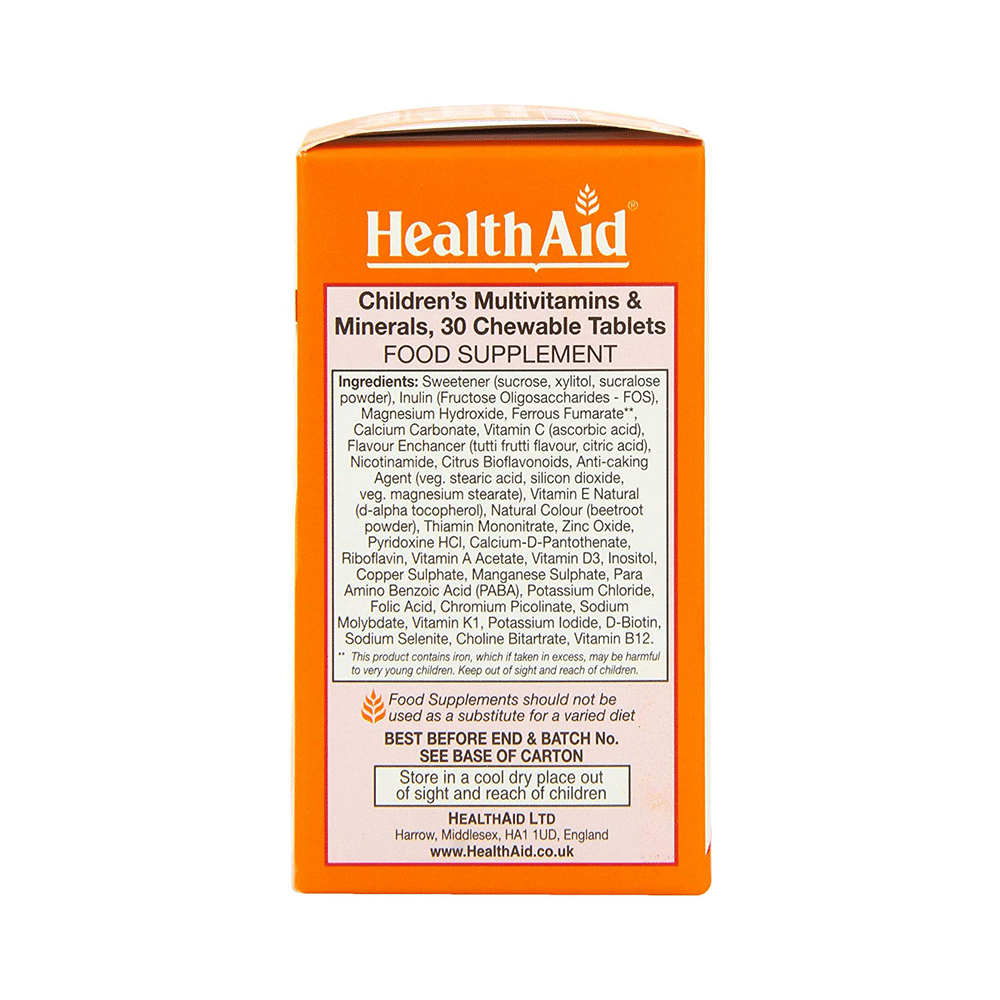 Healthaid Childrens Multivitamins & Minerals Chewable Tablet Tutti Frutti - Image 4
