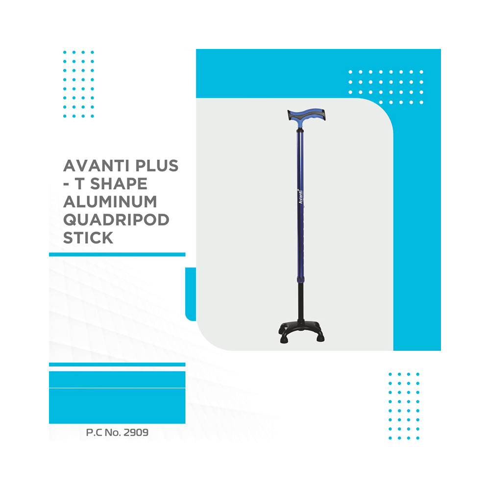 Vissco 2909 Avanti Plus T Shape Aluminum Stick with Quadripod Base Universal - Image 6
