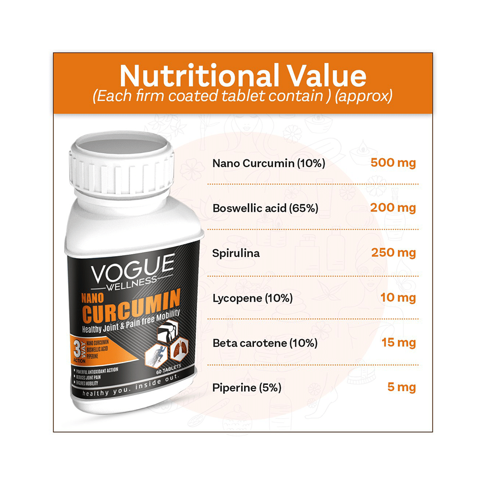 Vogue Wellness Nano Curcumin Tablet (60 Each) - Image 4