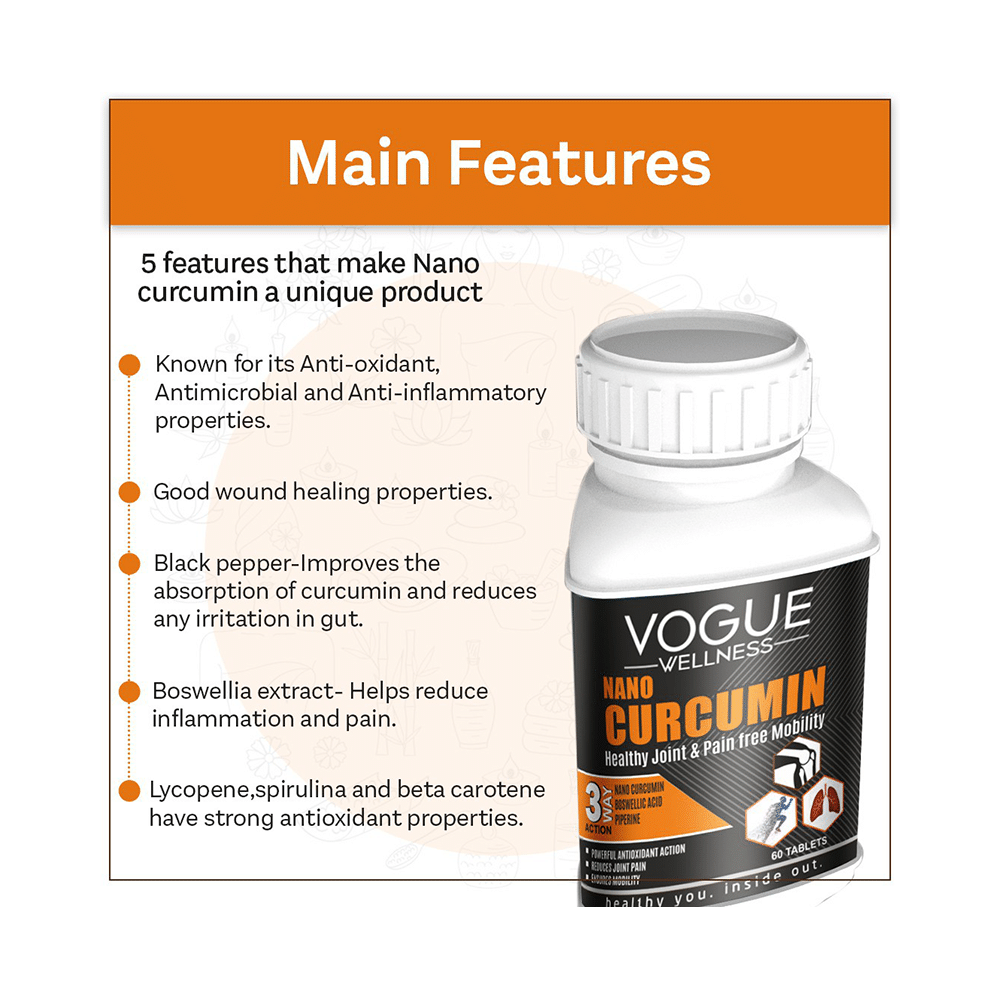 Vogue Wellness Nano Curcumin Tablet (60 Each) - Image 5