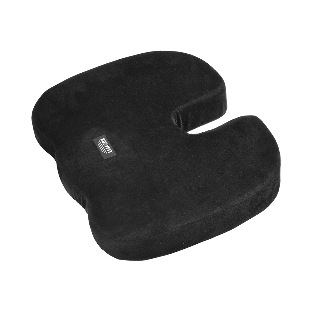 Kozyfit Premium Memory Foam Coccyx Seat Cushion Black