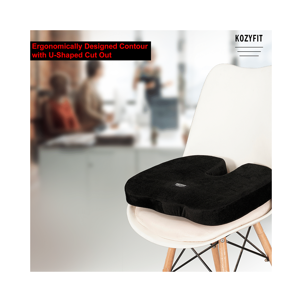 Kozyfit Premium Memory Foam Coccyx Seat Cushion Black - Image 6