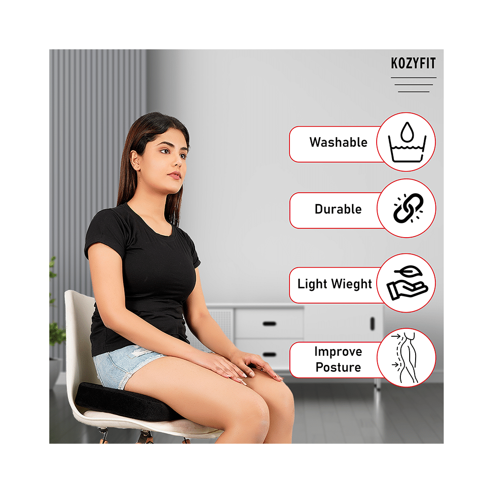Kozyfit Premium Memory Foam Coccyx Seat Cushion Black - Image 5