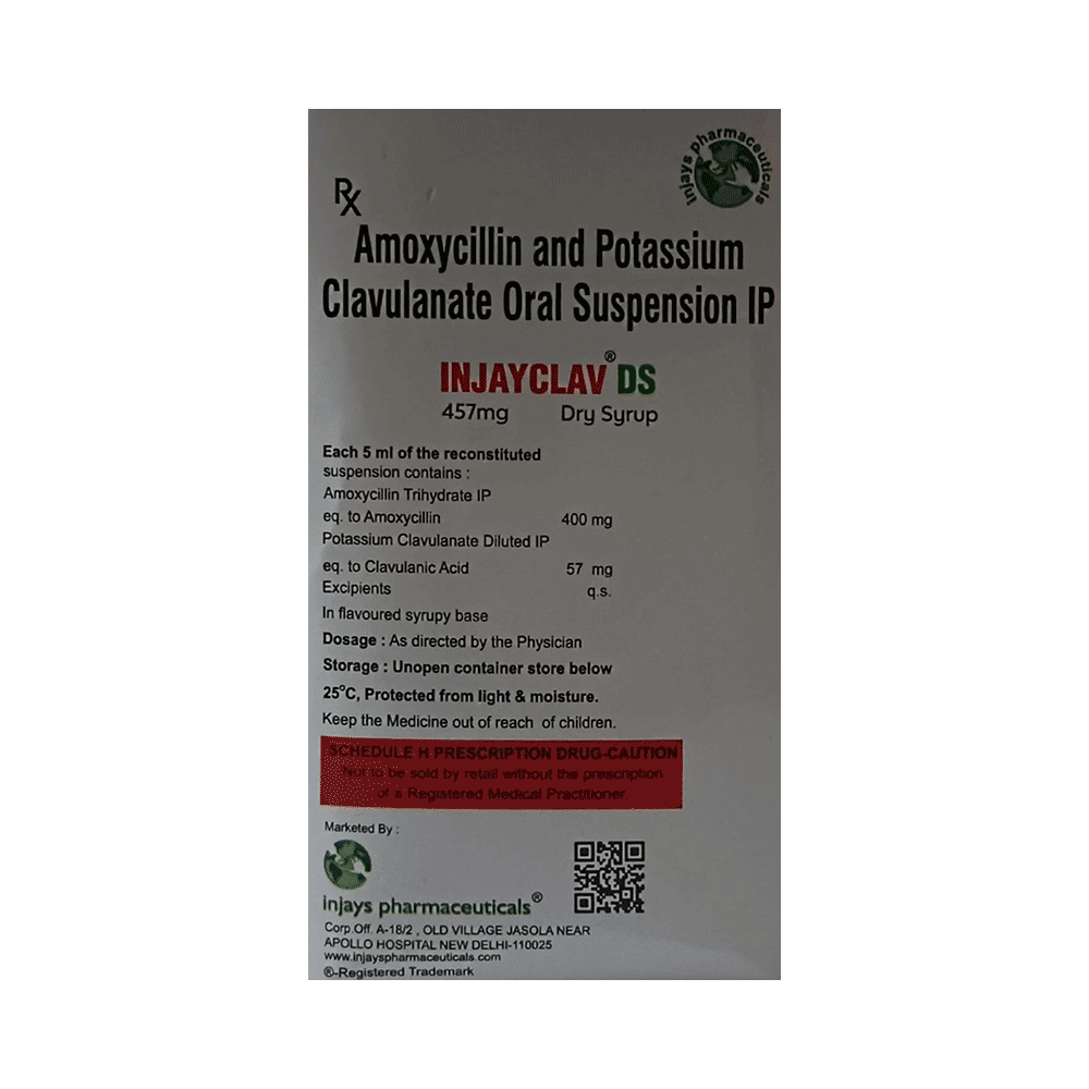 Injayclav DS 457mg Dry Syrup Strawberry - Image 2