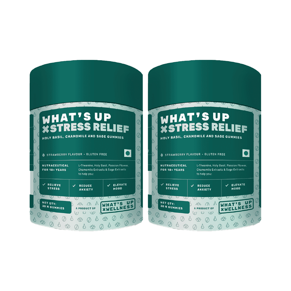 What's Up Wellness Stress Relief Gummies (30 Each) Strawberry - Image 1