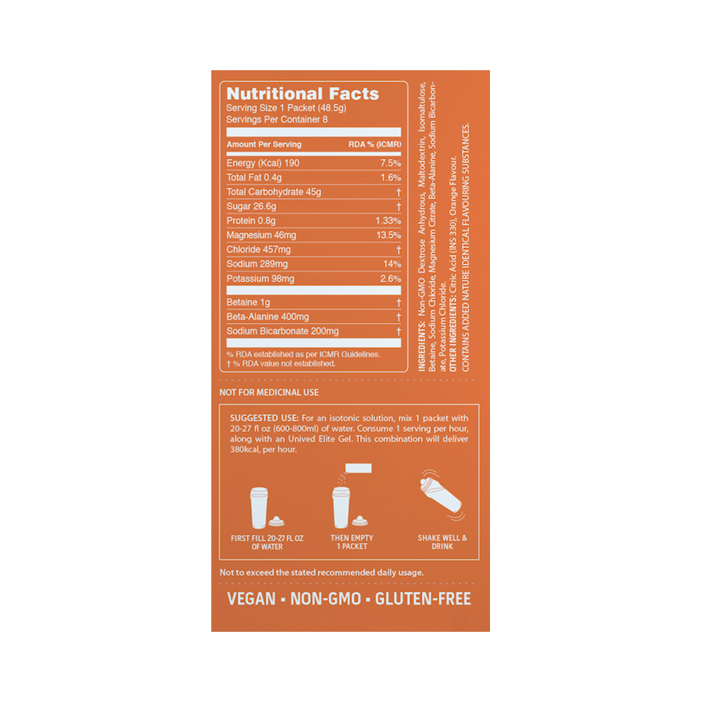 Unived Elite Drink Mix Sachet (48.5gm Each) Orange Twist - Image 3