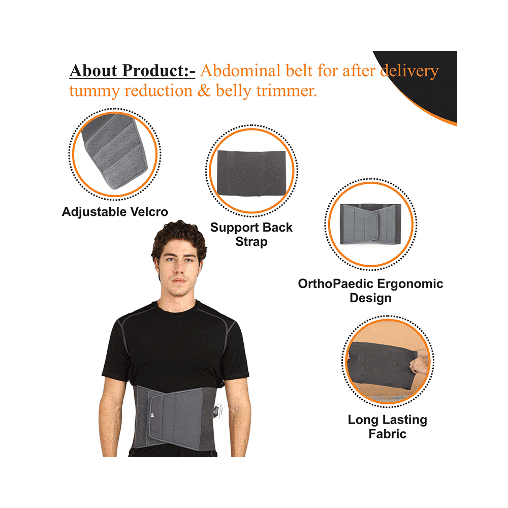 Superfine Comfort Abdominal Belt After Delivery for Tummy Reduction XL Grey - Image 3