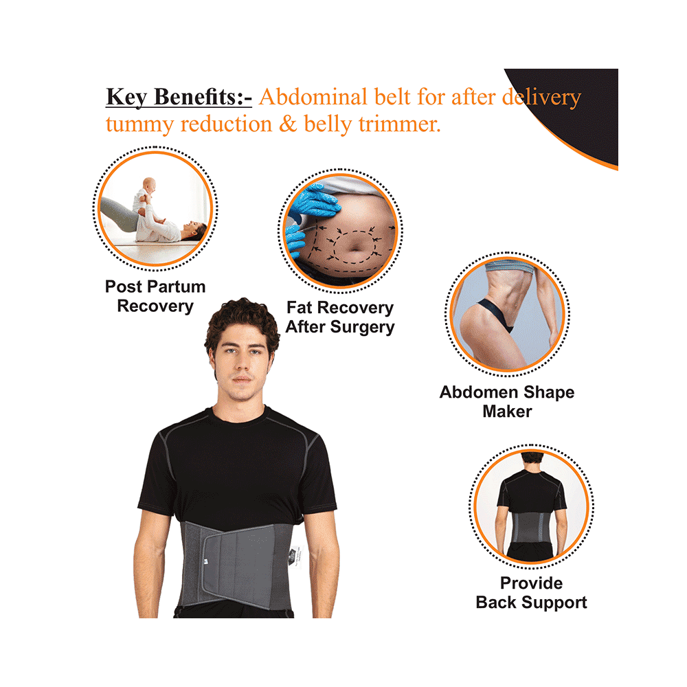 Superfine Comfort Abdominal Belt After Delivery for Tummy Reduction XL Grey - Image 2