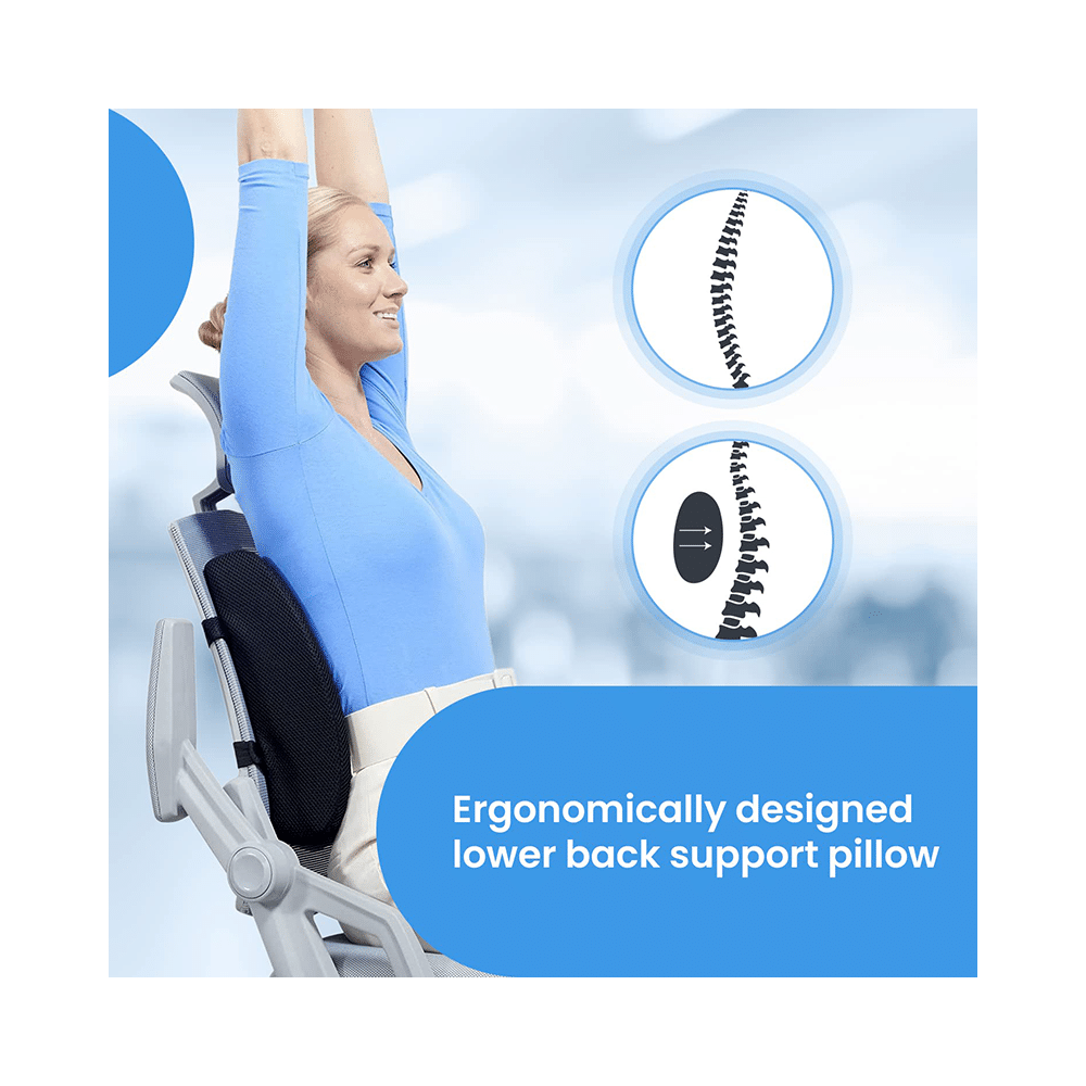 4V1 BKR16 Orthopedic Lumbar Support Pillow Standard Black - Image 6