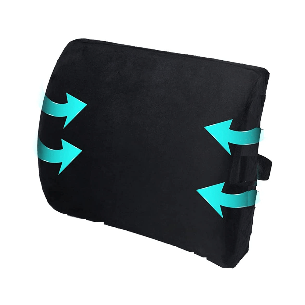 4V1 BKR16 Orthopedic Lumbar Support Pillow Standard Black - Image 2