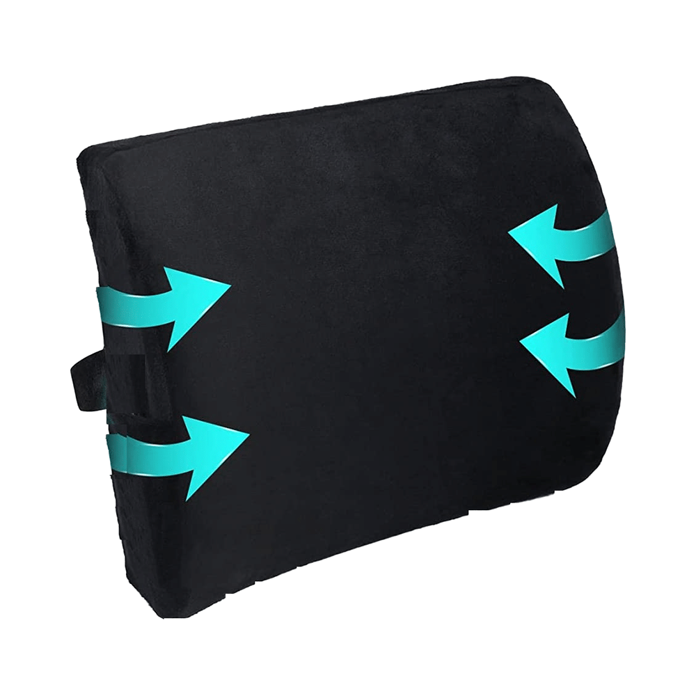 4V1 BKR16 Orthopedic Lumbar Support Pillow Standard Black