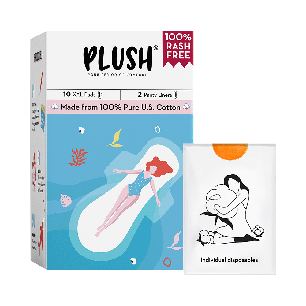 Plush XXL Sanitary Pads with Disposable Pouches & 2 Panty Liners - Image 1