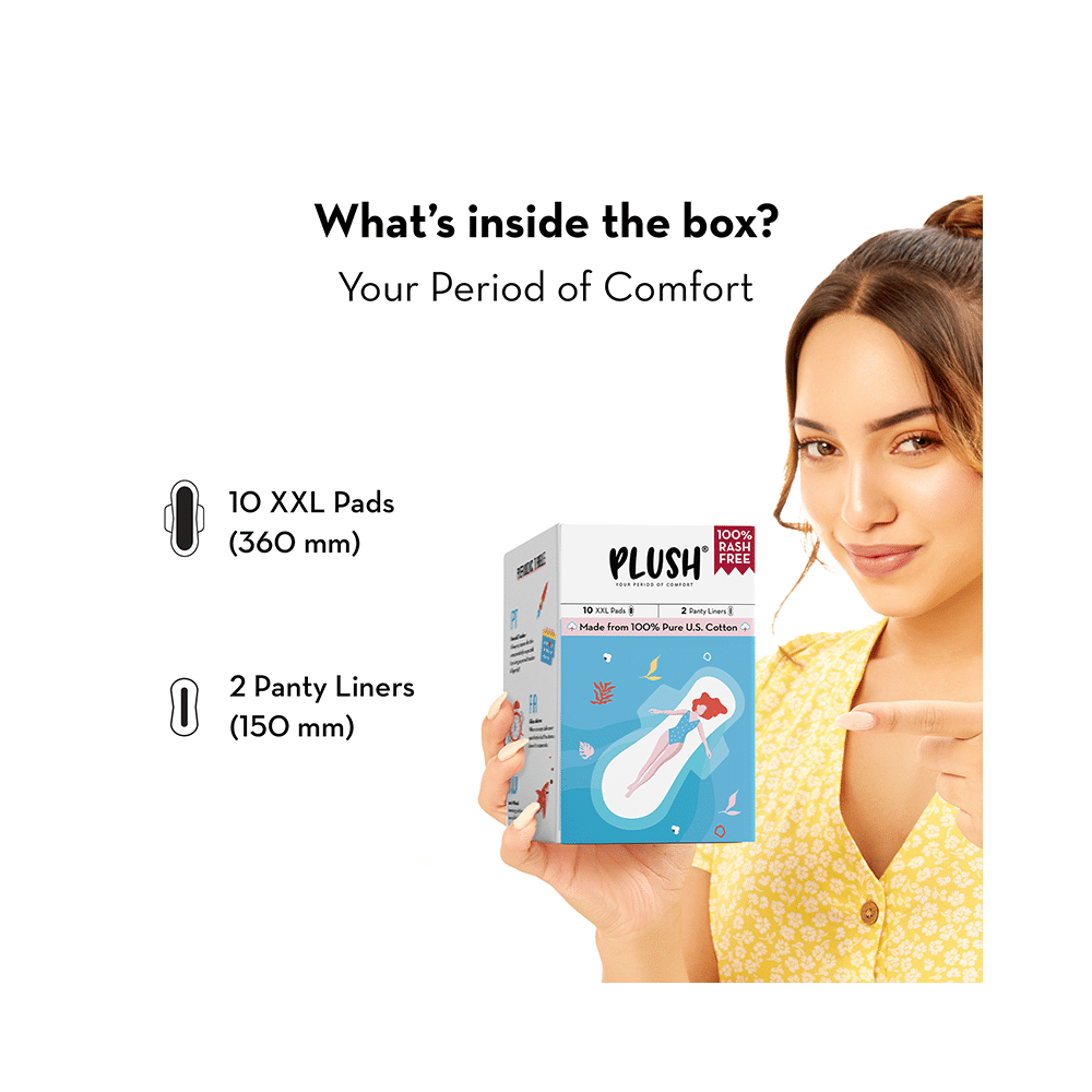 Plush XXL Sanitary Pads with Disposable Pouches & 2 Panty Liners - Image 2