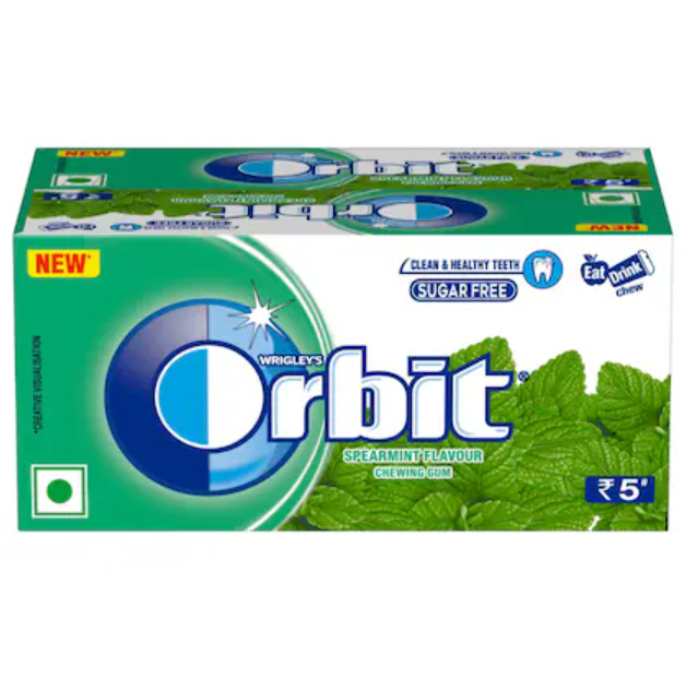 Orbit Spearmint Flavour Chewing Gum Sugar Free  - Image 1