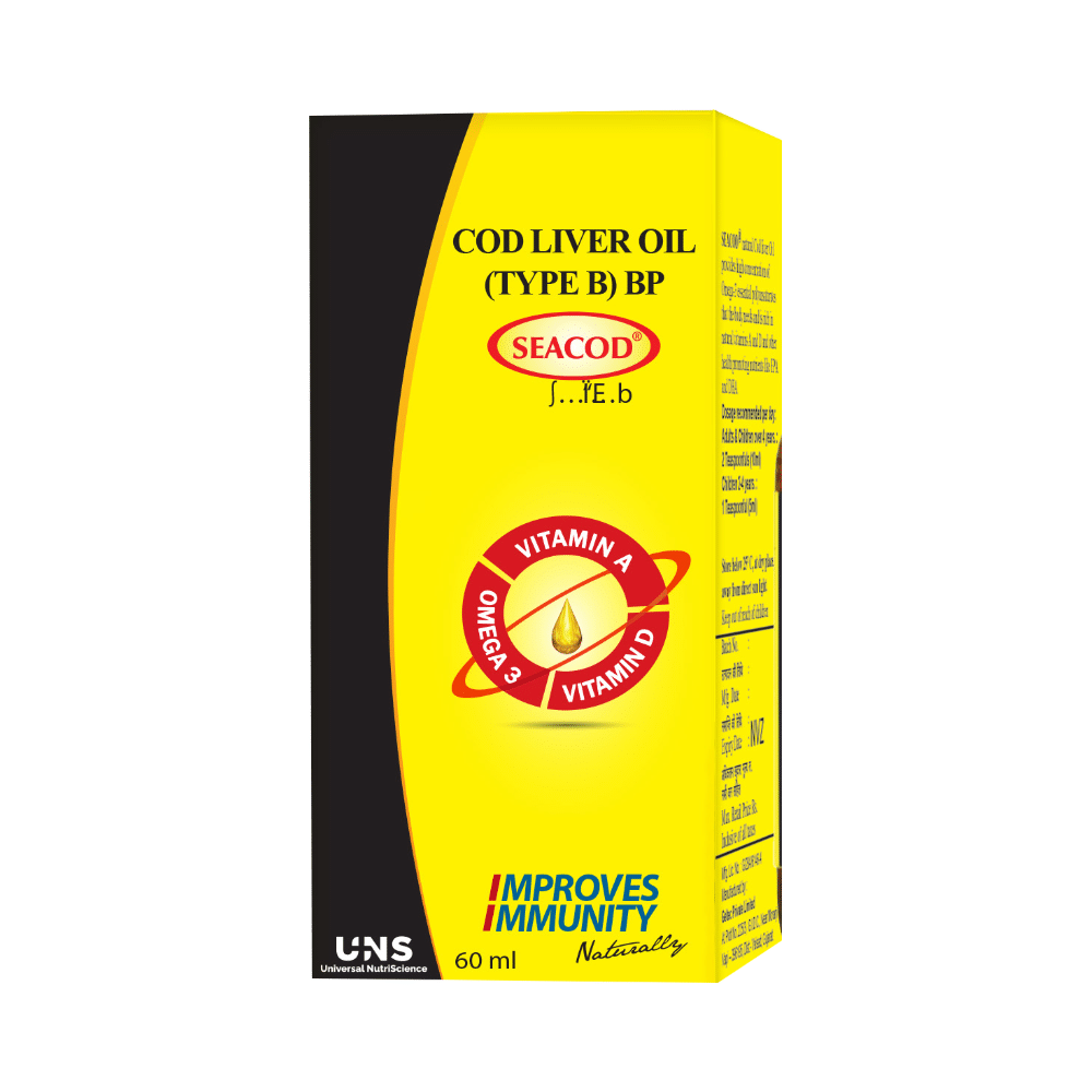 Seacod Cod Liver Oil with Omega 3, Vitamin A, Vitamin D, for Kids and Adults Oil